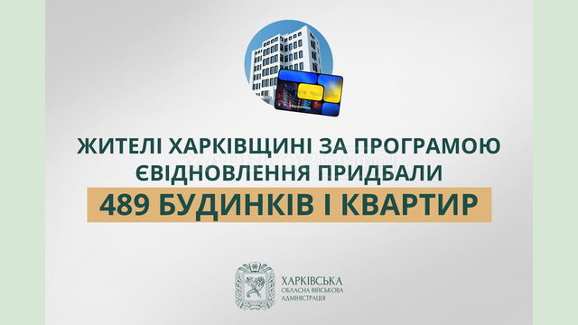 Жителі Харківщині за програмою єВідновлення придбали 489 будинків і квартир