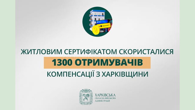 «Житловим сертифікатом скористалися 1300 отримувачів компенсації з Харківщини», - Олег Синєгубов