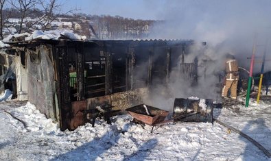 г. Люботин: на пожаре погибли 2 свиньи, еще 7 домашних животных пожарным удалось спасти