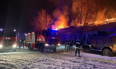 Харьковский район: спасатели ликвидировали пожар на производственном предприятии